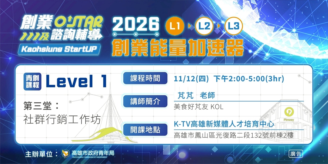 Level 1 創業準備期 第三堂：社群行銷工作坊